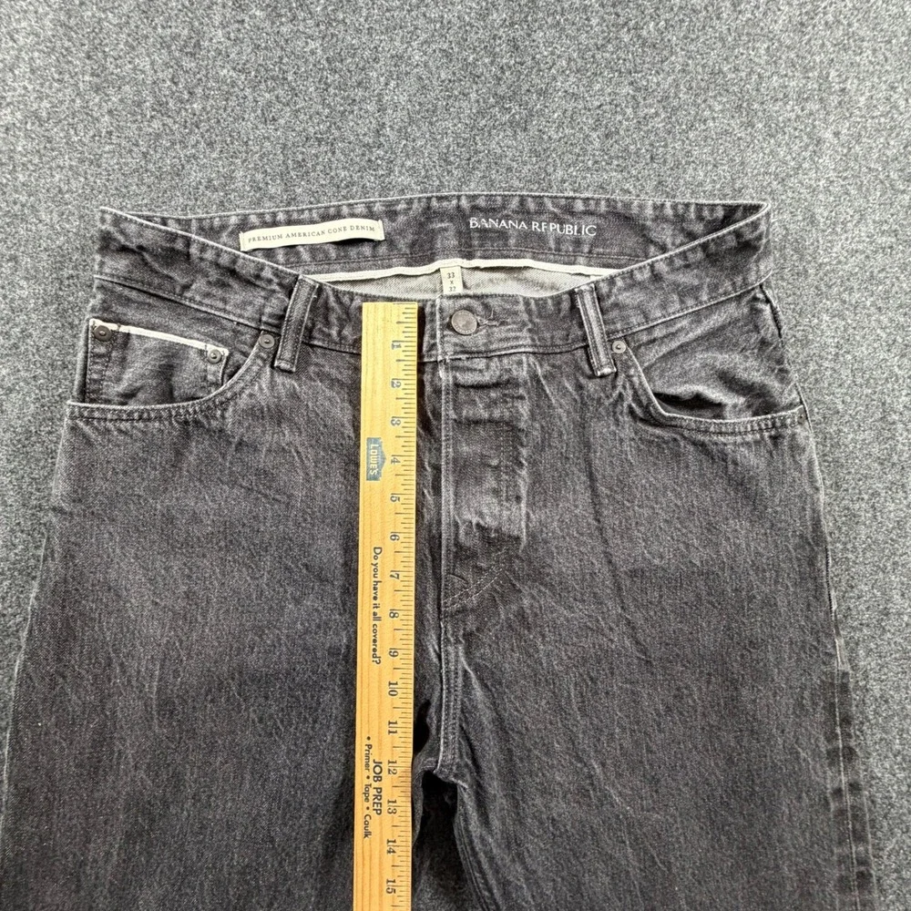 Banana Republic Mens 34x32 Trooper Fit White Oak Cone Selvedge Denim Jeans Black